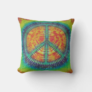 Cool Peace Sign Tie Dye American MoJo Pillow