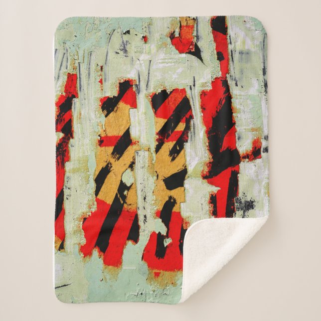 COOL Peeling Wall Paper Sherpa Blanket (Front)