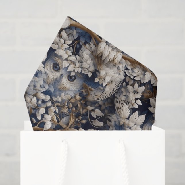 cool peeping owl tiled pattern  tissue paper (Gift Bag)