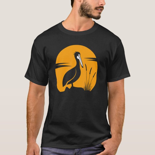 Cool Pelican Bird Animal At Sunset For Men Women B T-Shirt (Front)