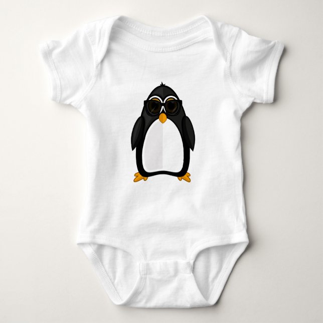 Cool Penguin Baby Bodysuit (Front)