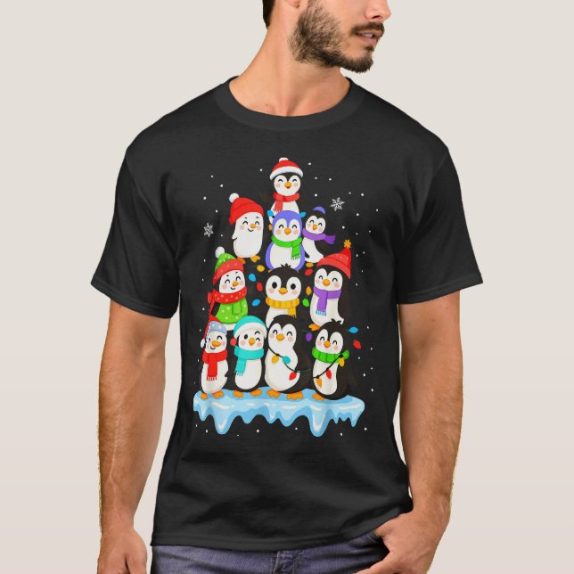 Cool Penguin Christmas Pajamas Shirt Boys, Penguin (Front)