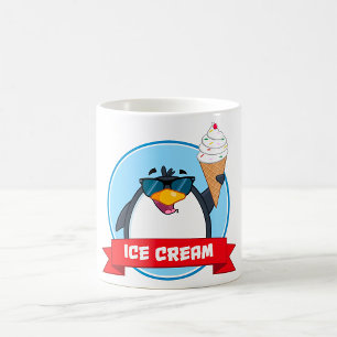 Cool Penguin Holding Ice Cream Coffee Mug