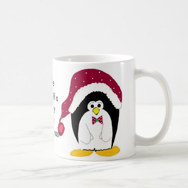 Cool Penguin in a Red Hat Coffee Mug (Right)