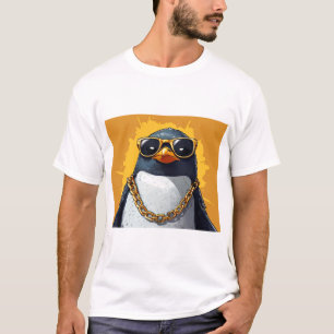 Cool Penguin In Sunglasses With Background T-Shirt