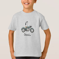 "Cool" Penguin on a motorcycle, boy's
