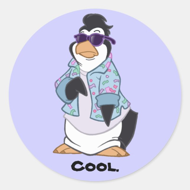 Cool Penguin Sticker (Front)