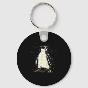 Cool penguin wearing sunglasses vintage animal key ring