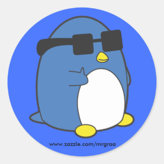 Cool Penguino Classic Round Sticker