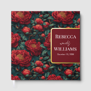 Cool Peonies Charm Destination Wedding Guest Book