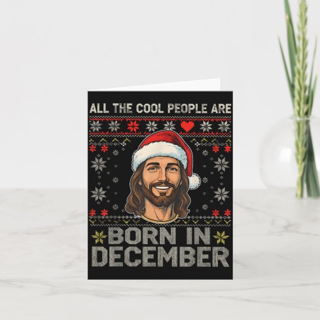 Cool People Are Born In December Christian Christm Card (Front)