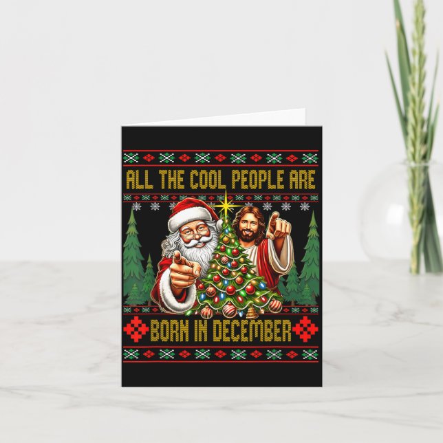 Cool People Are Born In December Christian Christm Card (Front)