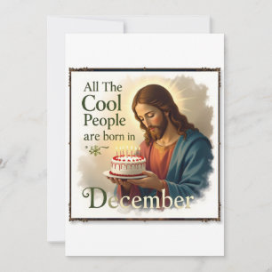 Cool people born in december holiday card