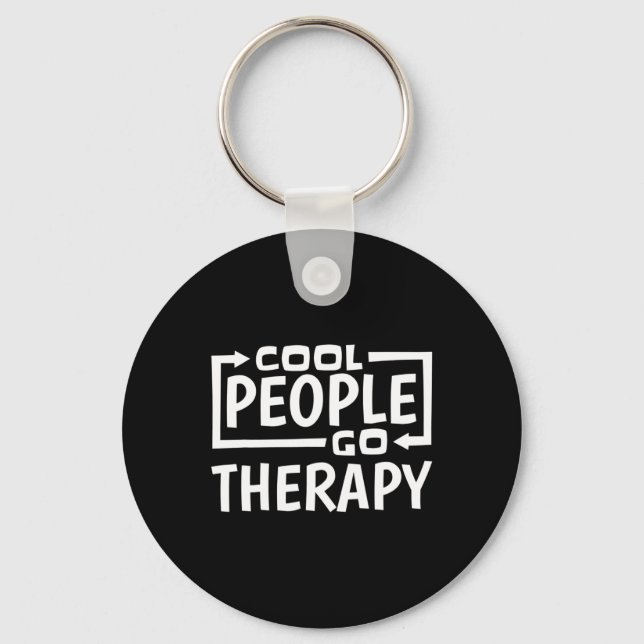 Cool People Go Therapy  Key Ring (Front)