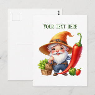 Cool pepper gnome customisable postcard