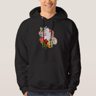 Cool Person in Balaclava With Flowers Hoodie