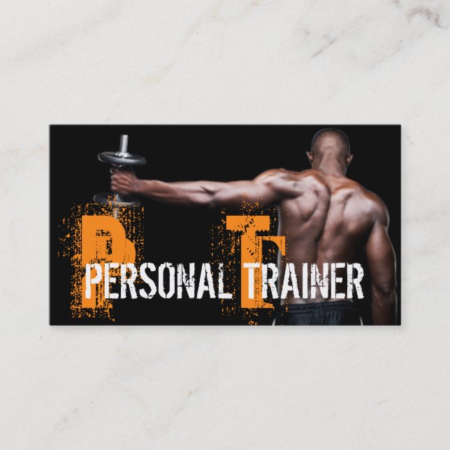 Cool Personal Trainer Gym Fitness Business Card (Front)