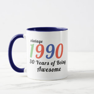 Cool Personalise Custom Year Age Awesome Birthday Mug