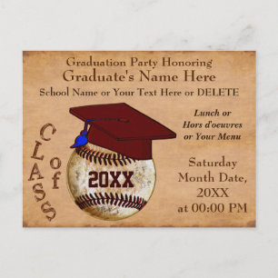 Cool Personalised Baseball Graduation Invitations