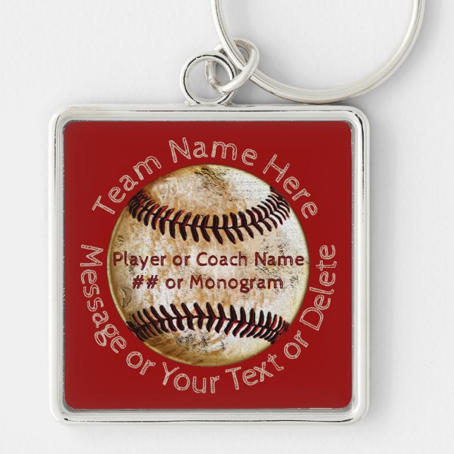 Cool Personalised Baseball Team Gifts, Keychains (Front)