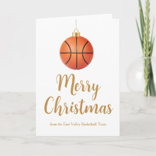 Cool Personalised Basketball Coach Christmas Holiday Card