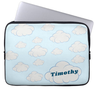 Cool Personalised Blue Cloudy Sky   Laptop Sleeve