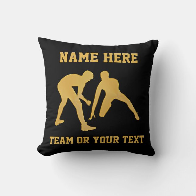 Cool Personalised Wrestling Team Gifts YOUR TEXT Cushion (Front)