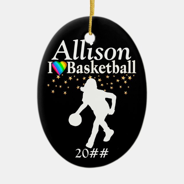 COOL PERSONALIZED BASKETBALL CHRISTMAS ORNAMENT (Front)