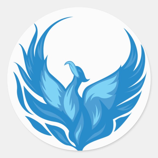 Cool Phoenix Bird Design Classic Round Sticker (Front)