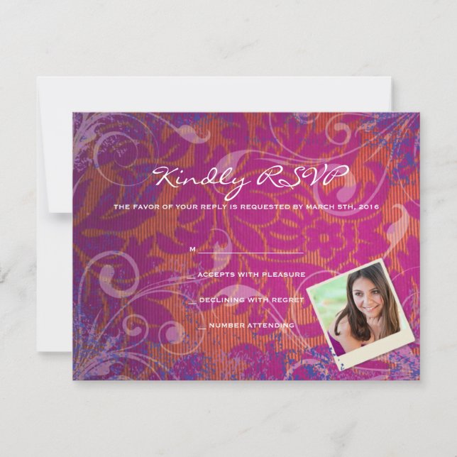 COOL PHOTO COLLAGE Bat Mitzvah Reply Card (Front)