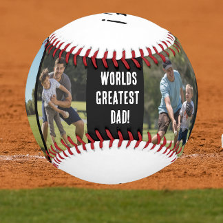 Cool Photo Greatest Dad Personalise Baseball