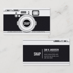 Cool photographer camera modern black illustration business card