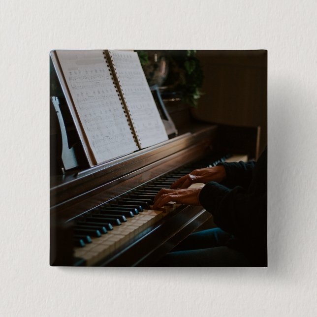 Cool Piano 15 Cm Square Badge (Front)