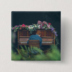 Cool Piano Artwork 15 Cm Square Badge