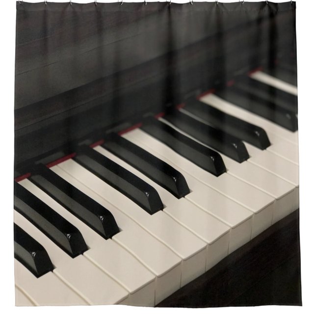 Cool Piano Design Shower Curtain (Front)