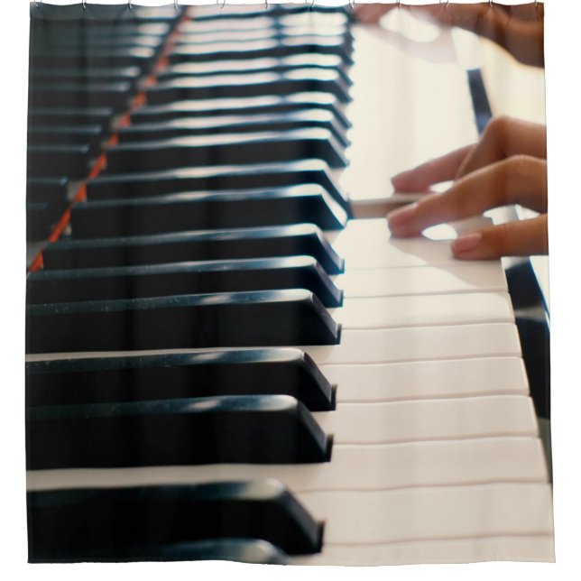 Cool Piano Design Shower Curtain (Front)