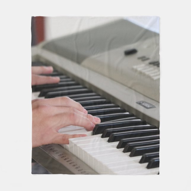 Cool Piano Fleece Blanket (Front)