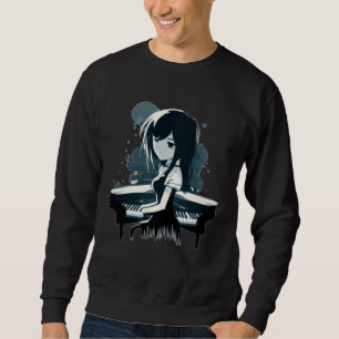 Cool Piano Girl loves to play Sweatshirt