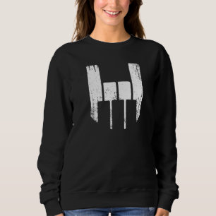 Cool Piano Rocks Hand Signal Keyboard Sweatshirt