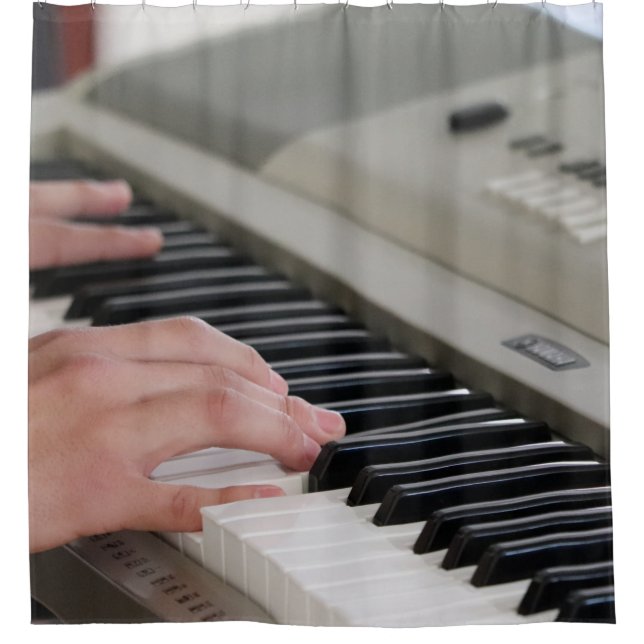 Cool Piano Shower Curtain (Front)