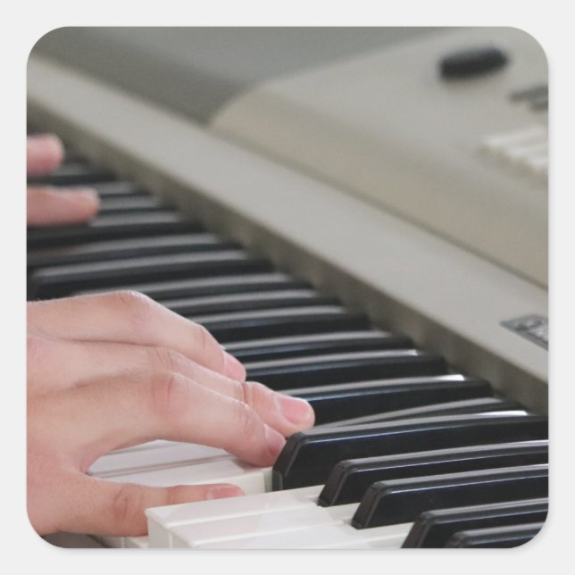 Cool Piano Square Sticker (Front)