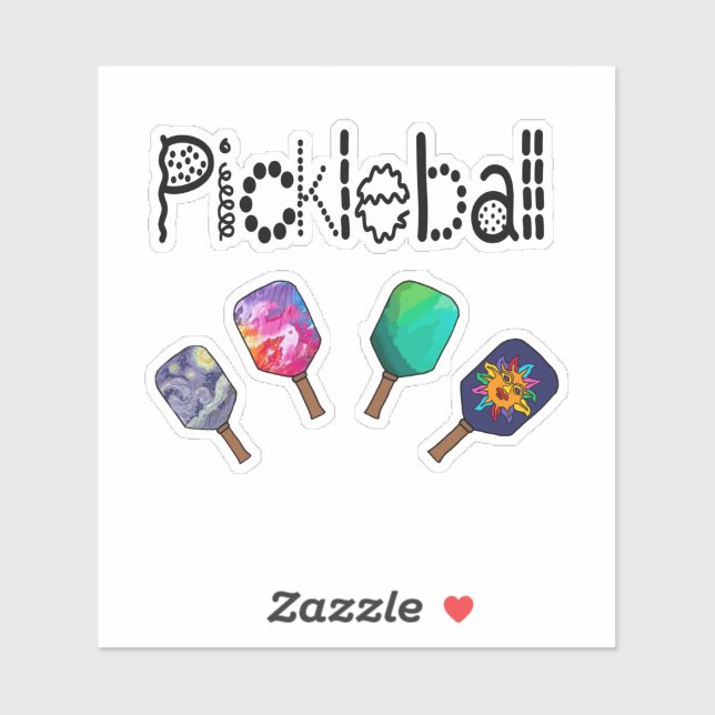 Cool Pickleball and Paddles Sports Art (Sheet)