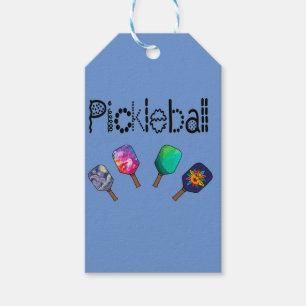 Cool Pickleball and Paddles Sports Art Gift Tags