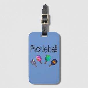 Cool Pickleball and Paddles Sports Art Luggage Tag