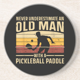 Cool Pickleball Art For Men Women Paddle Picklebal Coaster