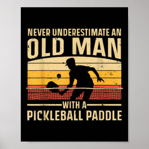 Cool Pickleball Art For Men Women Paddle Picklebal Poster