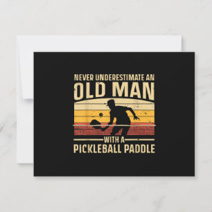 Cool Pickleball Art For Men Women Paddle Picklebal RSVP Card
