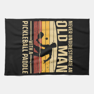 Cool Pickleball Art For Men Women Paddle Picklebal Tea Towel