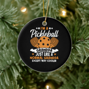 Cool Pickleball Grandpa Player Ceramic Ornament