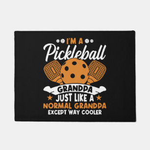 Cool Pickleball Grandpa Player Doormat